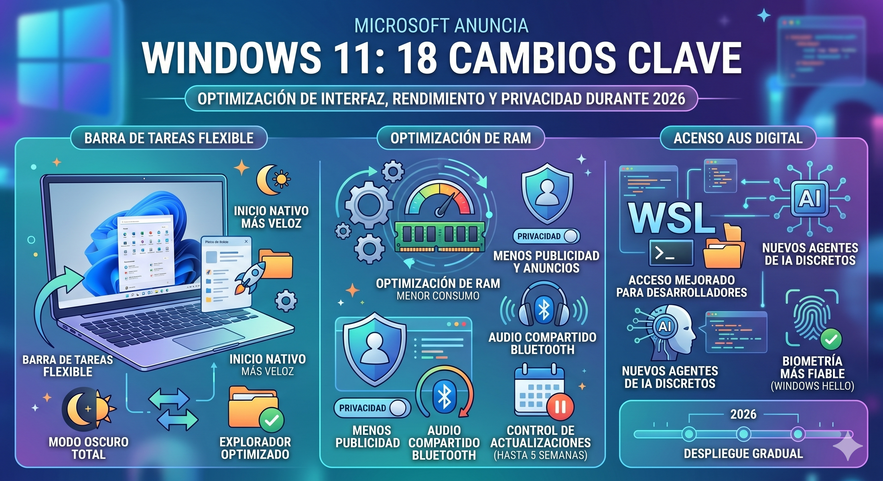 WINDOWS 11: MICROSOFT ANUNCIA 18 CAMBIOS CLAVE